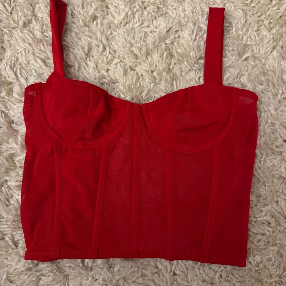 Beginning Boutique Red Corset Top
